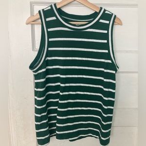 Loft green and white striped tank